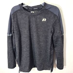 Russell Kids Childs Boys Shirt Size 6-7 Gray Long Sleeve Shirt Athletic Top‎